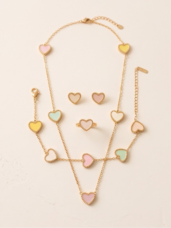 Other - Pastel Heart Jewelry Set for Girls / Tweens (Hypoallergenic & Tarnish Free)